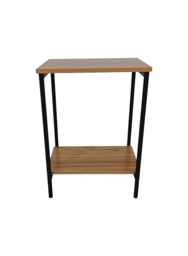 Concent Modern Linea Side Table – Warm Wood & Black Metal Blend in Two Floors - Image 3